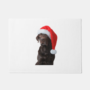 Paillasson Portrait de chien du laboratoire de chocolat Santa