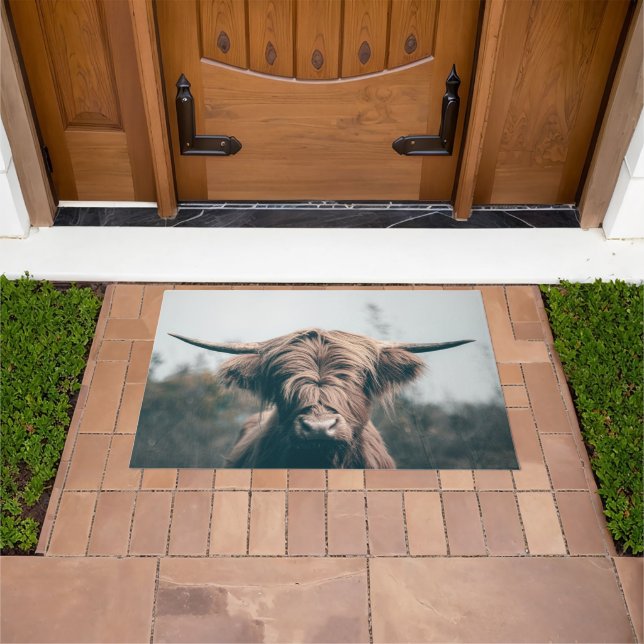 Paillasson Portrait de vache highland (De plein air)