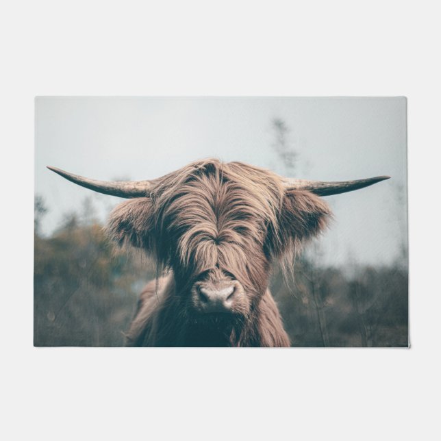 Paillasson Portrait de vache Highland (Devant)