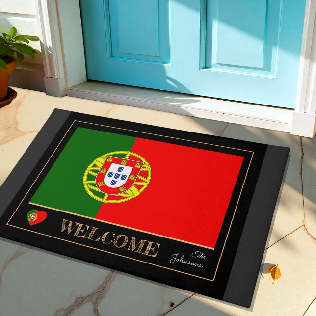 Paillasson Portugal House mat, Drapeau portugais Bienvenue (Créateur téléchargé)