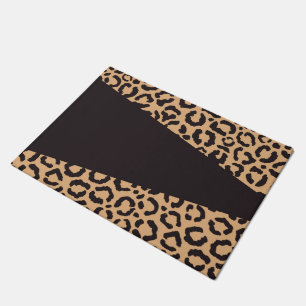 Paillasson Poster de animal Leopard d'or noir moderne