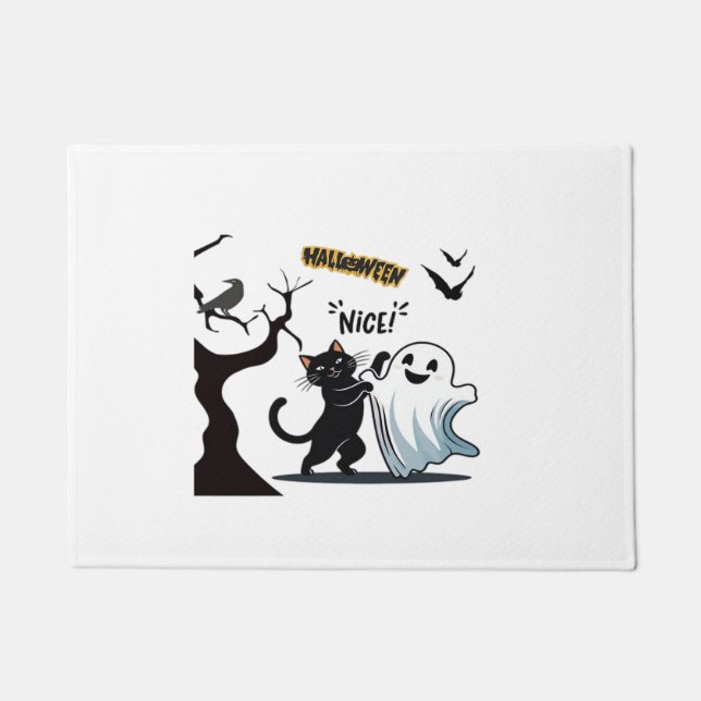 Paillasson Préparez-vous à une fête d'Halloween Nice spectacu (Devant)