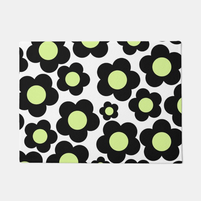 Paillasson Preppy Black Neon vert Hippie Motif (Devant)