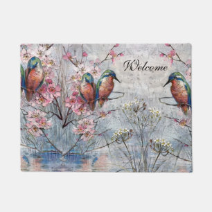 Paillasson Pretty Painted Kingfish and Flowers