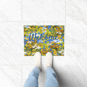 Paillasson Printemps fleurs Butercup dans les nuages