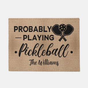 Paillasson Probablement jouer au Pickleball Nom de famille
