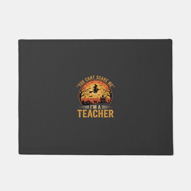 Paillasson Professeur de Halloween Sorcière Chat Design (Devant)