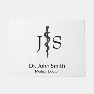 Paillasson Professionnel Simple Médicale Asclepius Noir Blanc