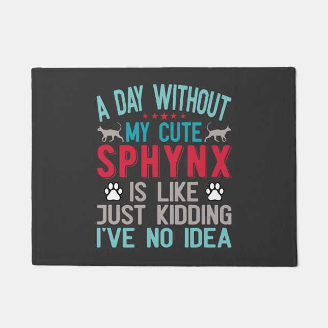 Paillasson Propriétaire Canadien De Chat Sphynx Sans Cheveux  (Devant)