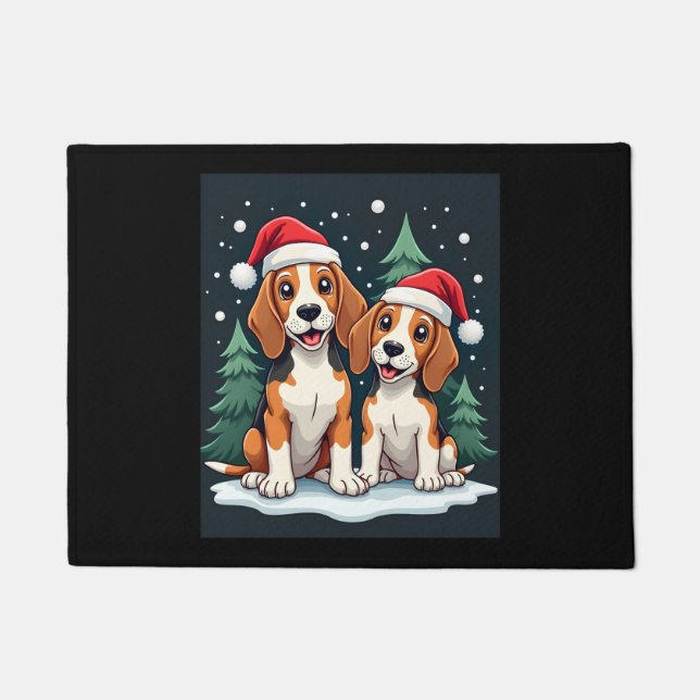 Paillasson Propriétaire de chien de Noël beagle Pajama de Noë (Devant)
