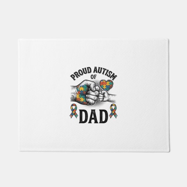 Paillasson Proud Autism Dad Vintage Engraving Awareness Shirt (Devant)