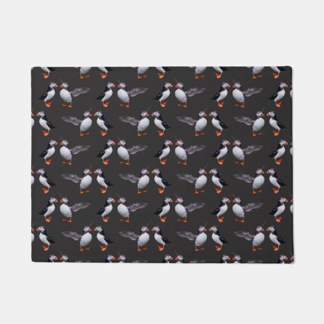 Paillasson Puffin Frenzy Floor Mat (gris foncé) (Devant)