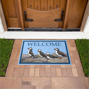 Paillasson Puffins de l'Atlantique - Bienvenue
