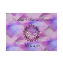 Purple Mandala Monogramme Namaste Élégant
