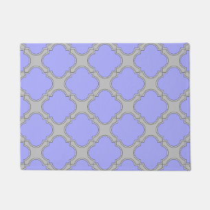 Paillasson Quatrefoil periwinkle et gris