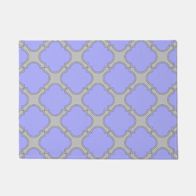 Paillasson Quatrefoil periwinkle et gris (Devant)
