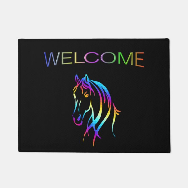 Paillasson Rainbow Horse Welcome Mat (Devant)