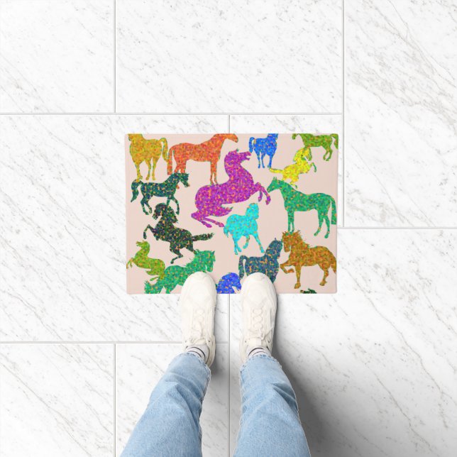 Paillasson Rainbow Horses - "Dotty about Horses !" (Intérieur)
