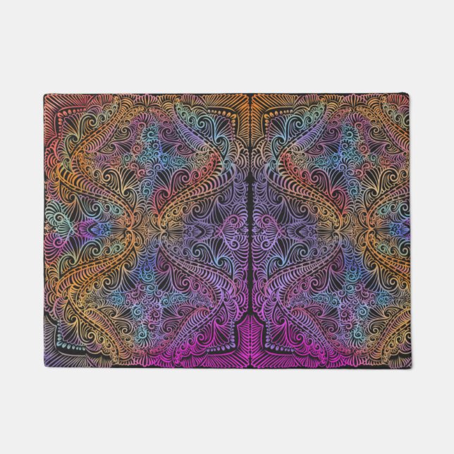 Paillasson Rainbow Kaleidoscope Mandala (Devant)