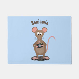 Paillasson Rat drôle avec dessin animé de la caméra