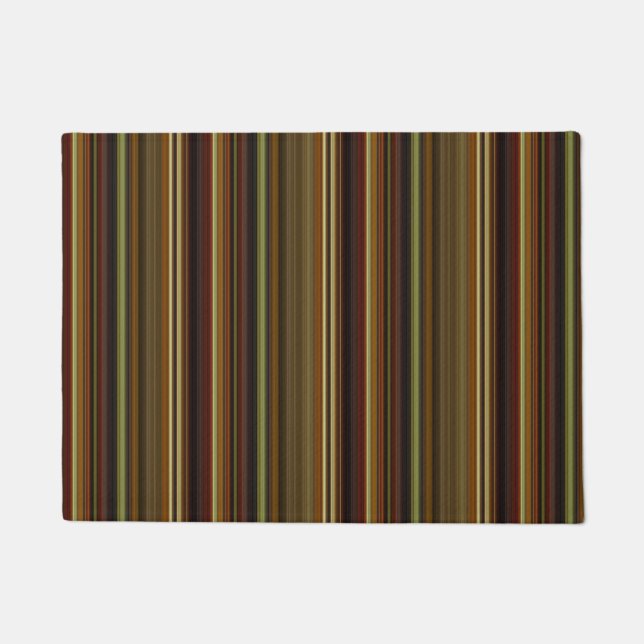 Paillasson Rayures Marron Vert et Or (Devant)