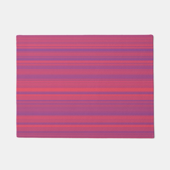 Paillasson Rayures Rouge Violet Motif Sans Fin (Devant)
