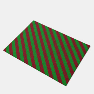 Paillasson Rayures rouges et vertes pailletées