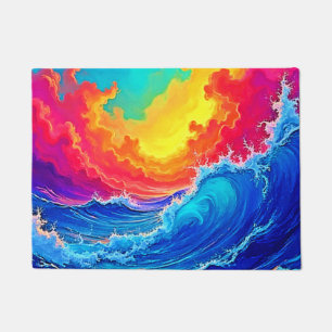 Paillasson Raz-de-marée : Vague de coucher de soleil radieux