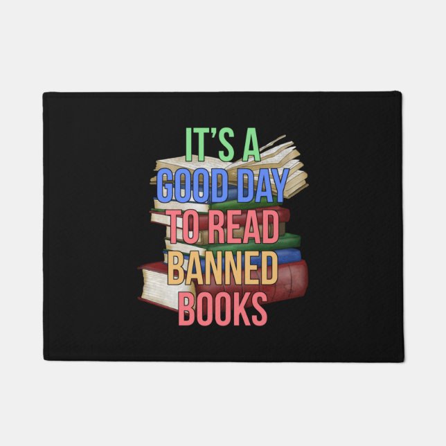 Paillasson Read Banned Books Librarian Bookworm Book Reader (Devant)