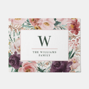 Paillasson Recettes de cuisson moderne aquarelle florale élég