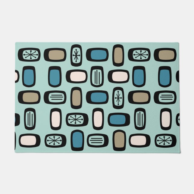 Paillasson Rectangles arrondies MCM du milieu du siècle Aquam (Devant)