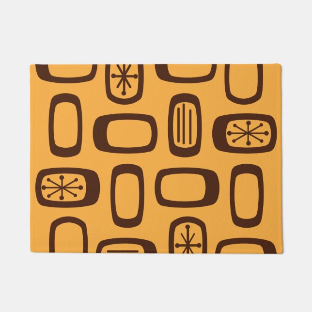 Paillasson Rectangles arrondies MCM du milieu du siècle orang (Devant)