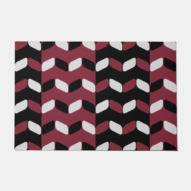Paillasson Rectangles diagonales Maroon noir (Devant)