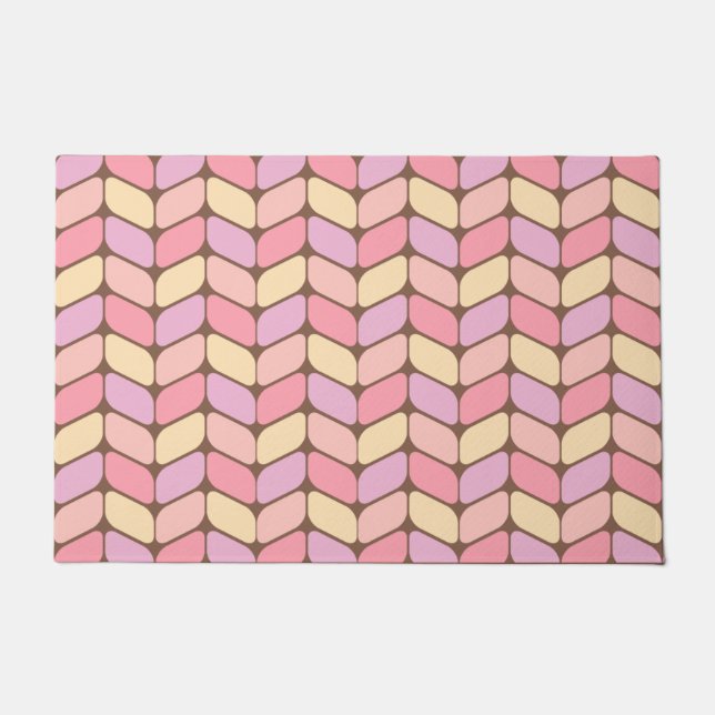 Paillasson Rectangles diagonales vintages Crème glacée (Devant)