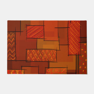 Paillasson Rectangles, motif patchwork, doodle. Surface de re