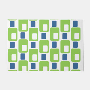 Paillasson Rectangles verte et bleue de chaux