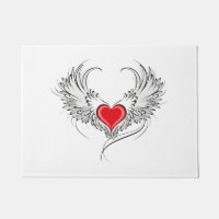 Red Angel Coeur avec ailes