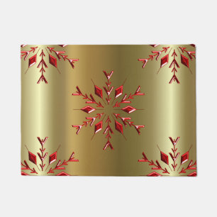 Paillasson Red Christmas Stars on Gold