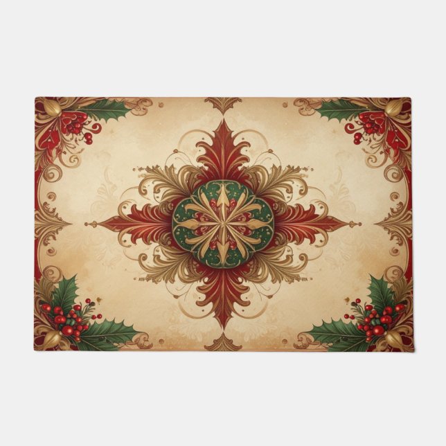 Paillasson Red Decorative Holiday Doormat (Devant)