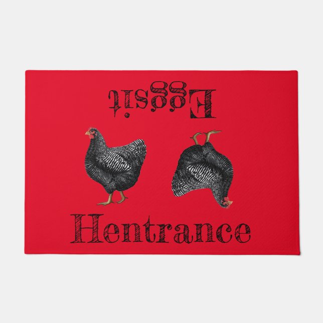 Paillasson Red Hen Door Mat Farmhouse Hentrée Eggit (Devant)