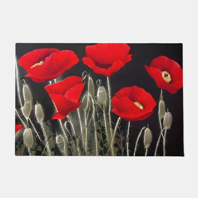 Paillasson Red Poppies Nature Art (Devant)