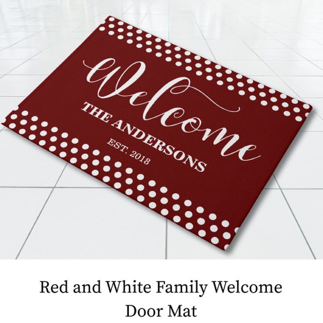 Paillasson Red Welcome Family Porte Mat (Créateur téléchargé)