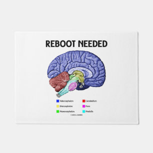 Paillasson Redémarrer l'Humour Geek d'anatomie cérébrale néce