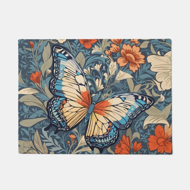 Paillasson Regal Butterfly Amidst William Morris Floral (Devant)