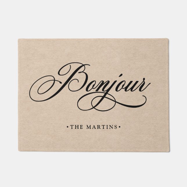 Paillasson Regard français rustique | Bonjour de Papier (Devant)