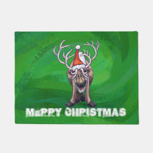 Paillasson Reindees Noël Sur Vert