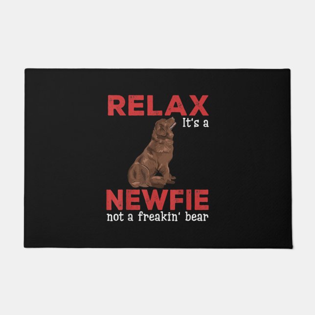 Paillasson Relax c'est un newfie | Chien mignon de terre-neuv (Devant)