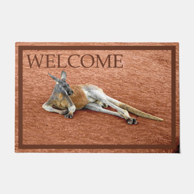 Paillasson Repose Rouge Kangaroo Buck - Bienvenue (Devant)