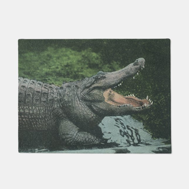 Paillasson Reptiles de crocodile vintage, Vie animale marine (Devant)