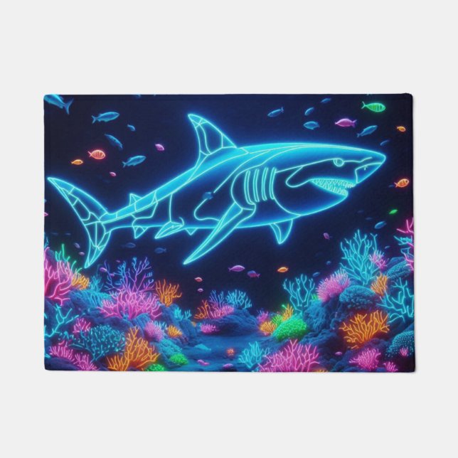 Paillasson Requin néon coloré (Devant)
